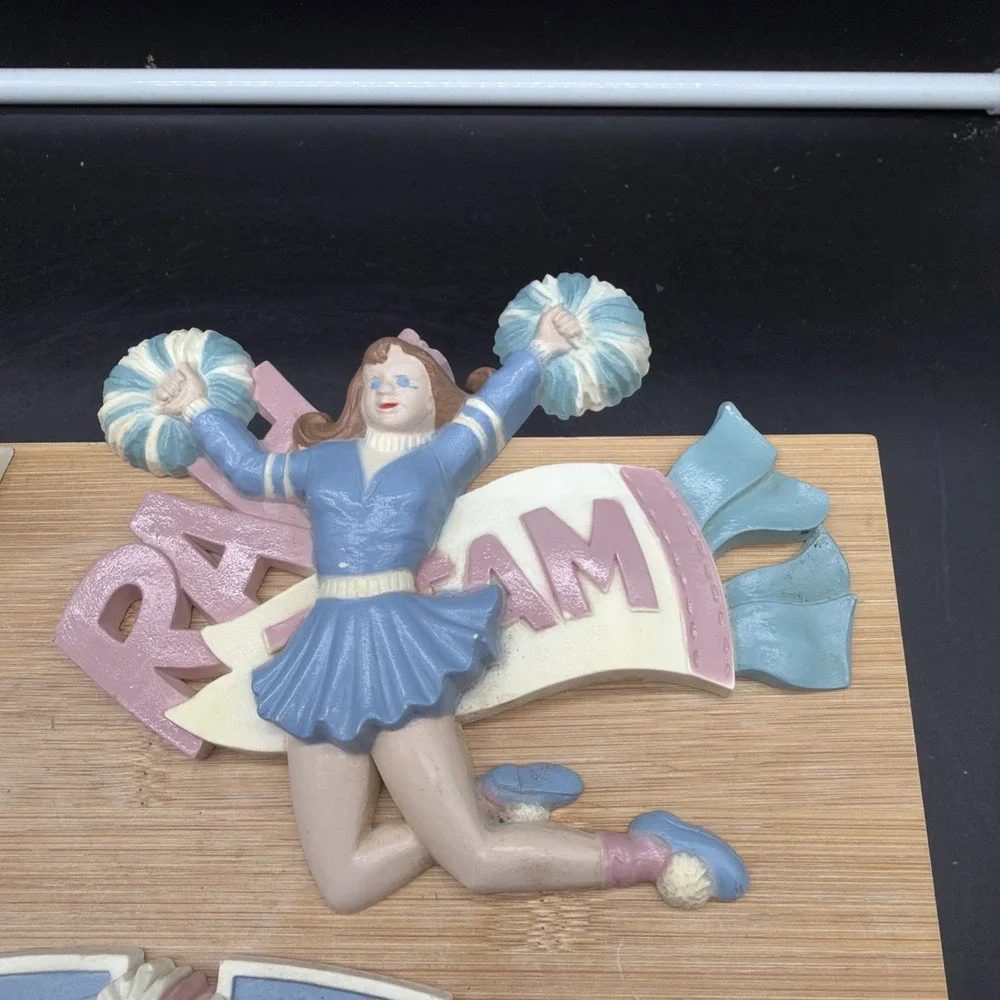 3 VTG Burwood Home Interior Cheerleader Wall Plaques Teen Kid Home Decor Cottage